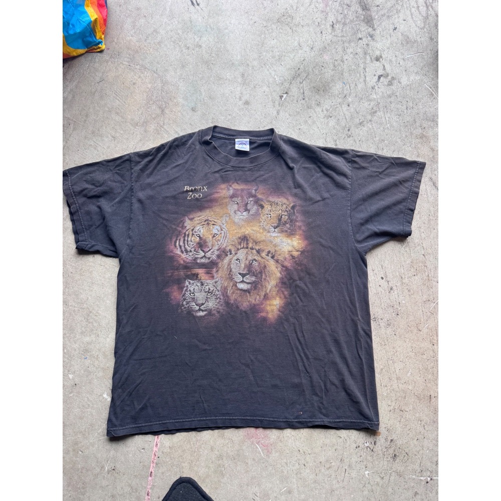 Vintage Delta Pro Weight Bronx Zoo Big Cat Graphic Tee Black XL